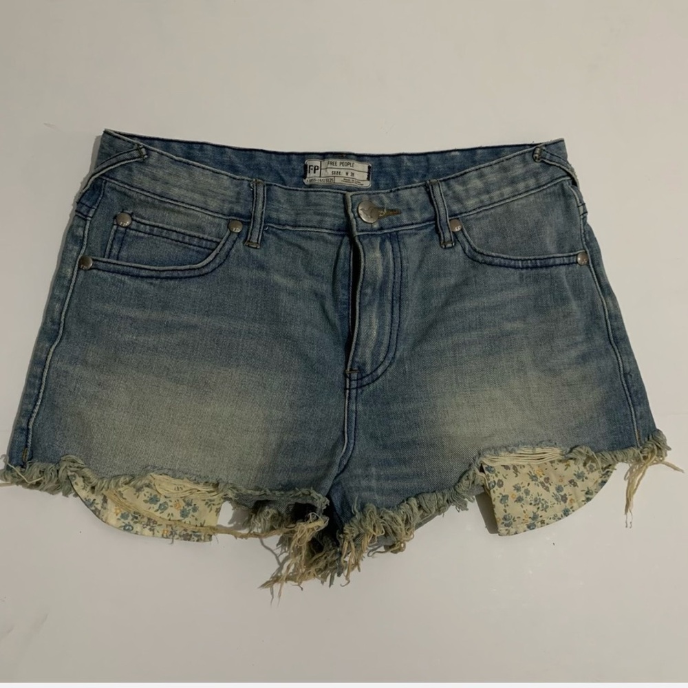 Free People Vintage Blue Jean Shorts